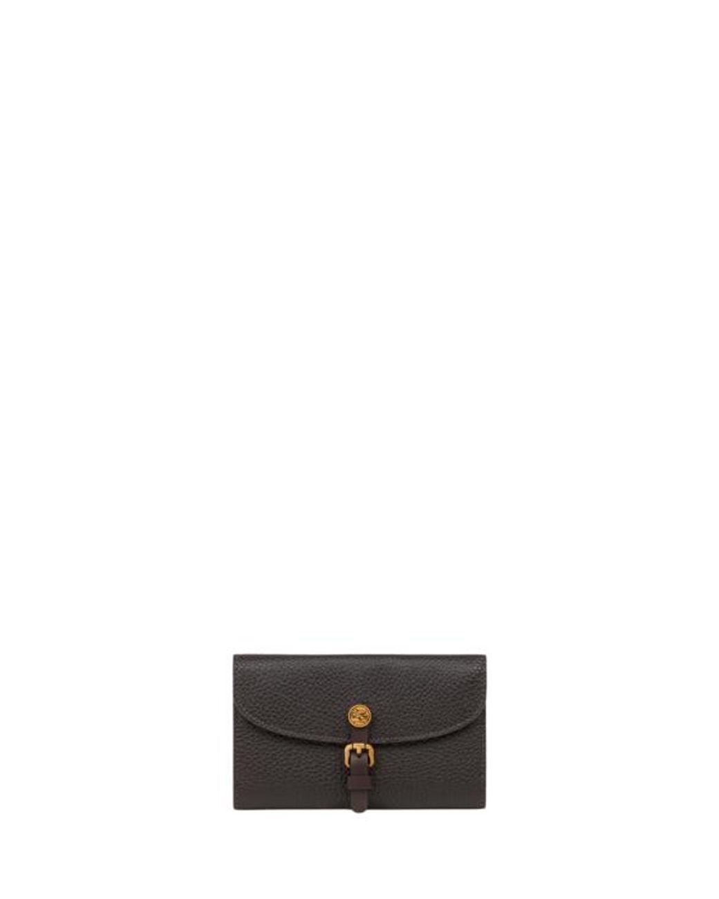 Etro White Hammered Leather Pony Wallet