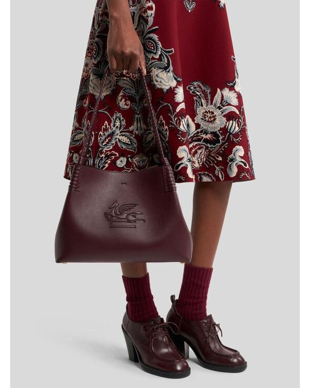 Etro Purple Medium Libra Tote Bag