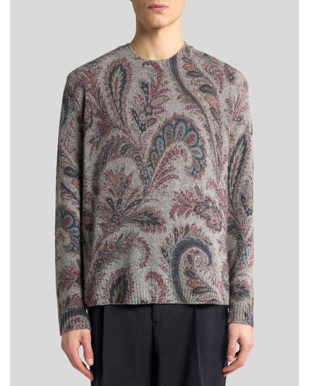 Etro Gray Cashmere Jumper for men