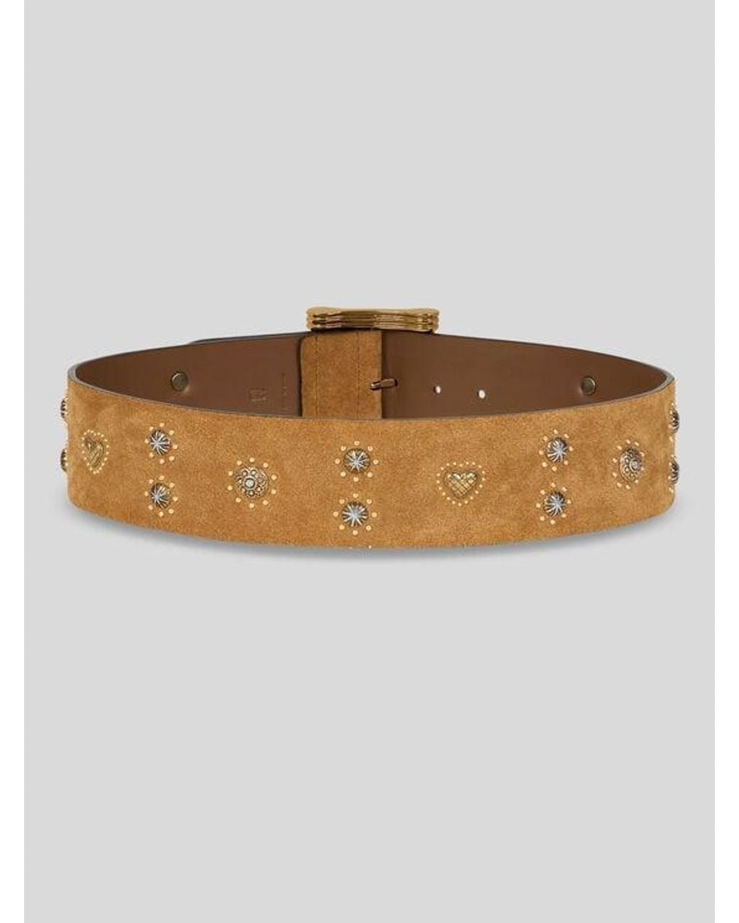 Etro Brown Suede Belt With Studs