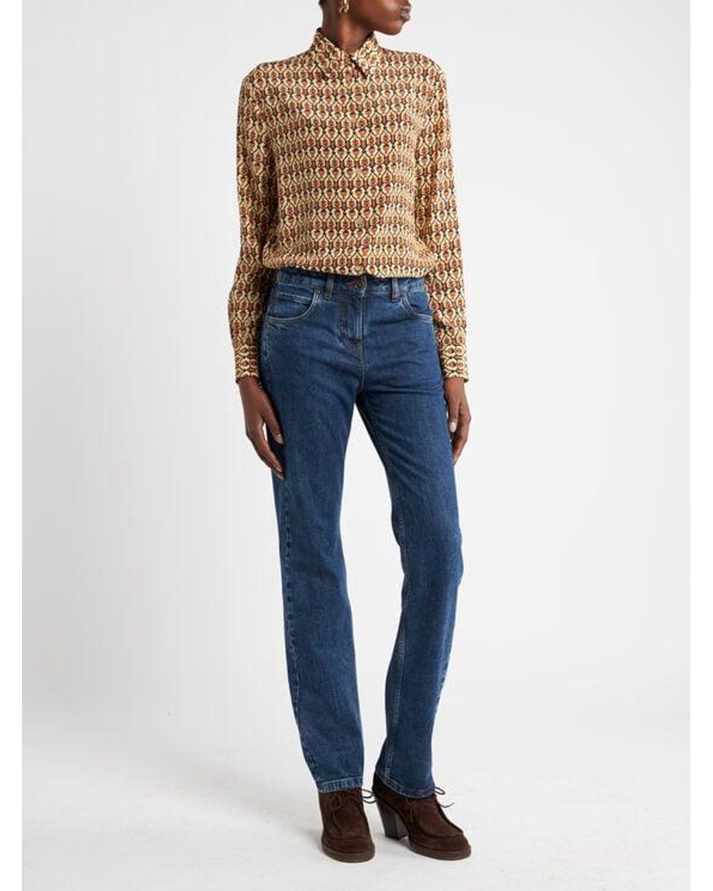 Etro Blue Jeans With Embroidered Rear
