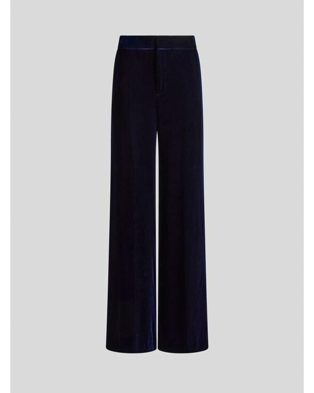 Etro Blue Wide-Leg Velvet Trousers