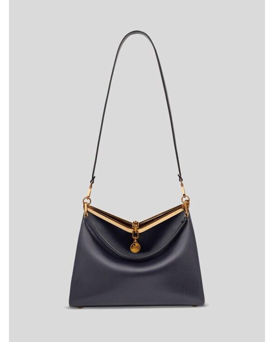 Etro Blue Large Leather Vela Bag