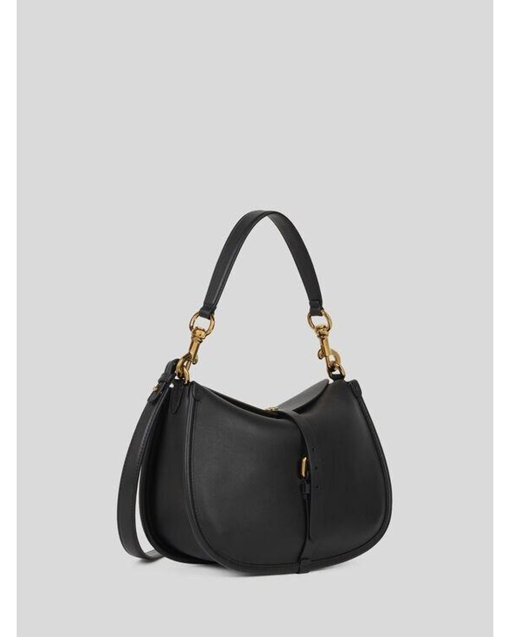 Etro Black Medium Leather Pony Bag