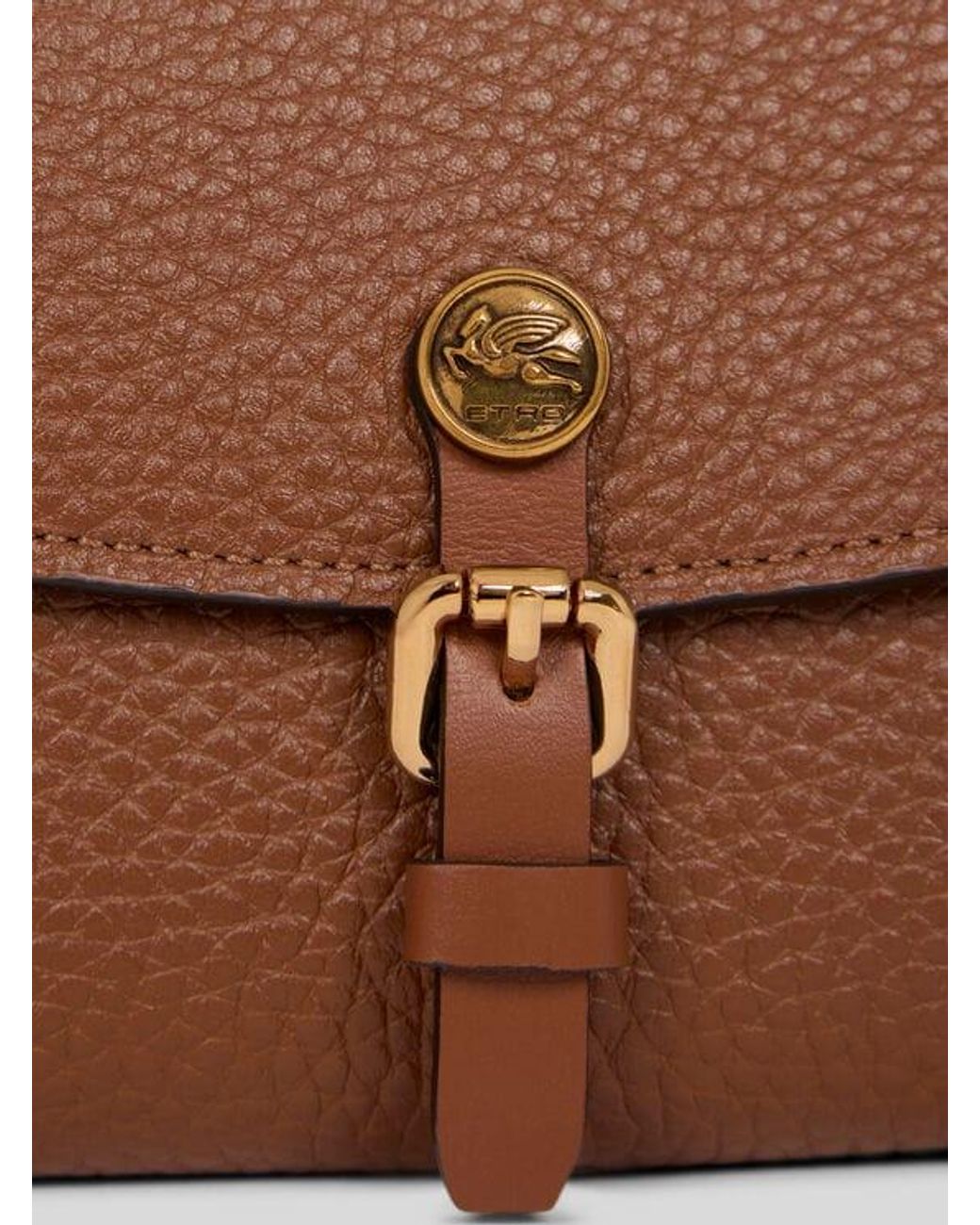 Etro Brown Hammered Leather Pony Wallet