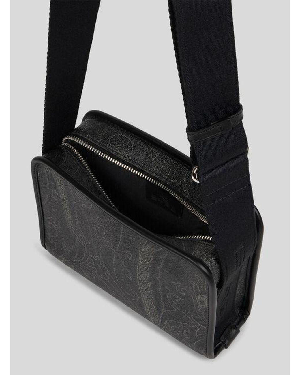 Etro Black Arnica Camera Case With Shoulder Strap for men