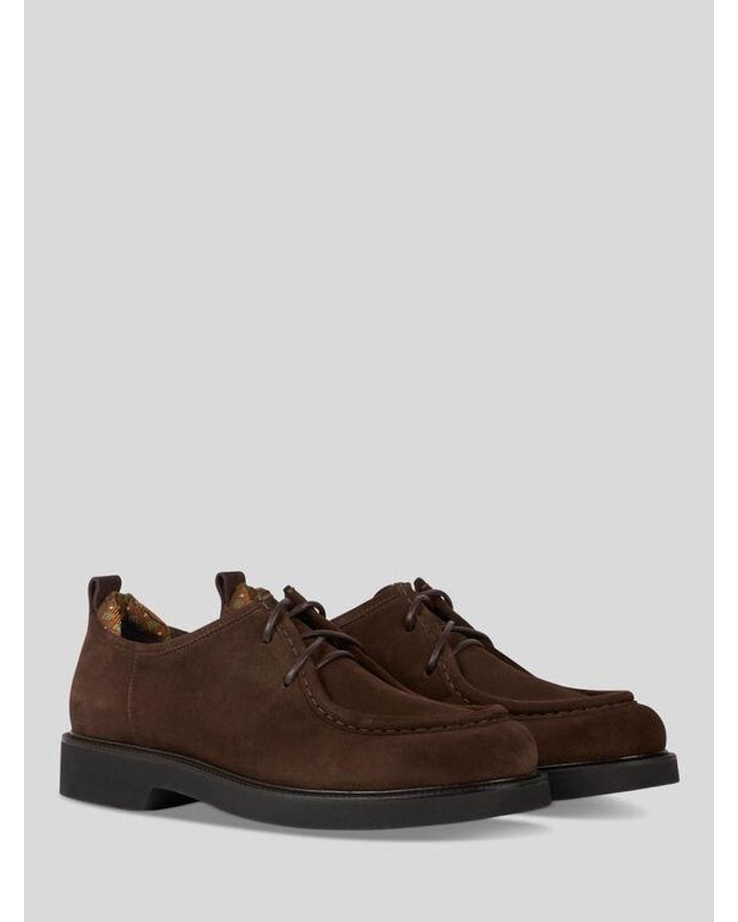 Etro Brown Suede Lace-Up Shoes for men