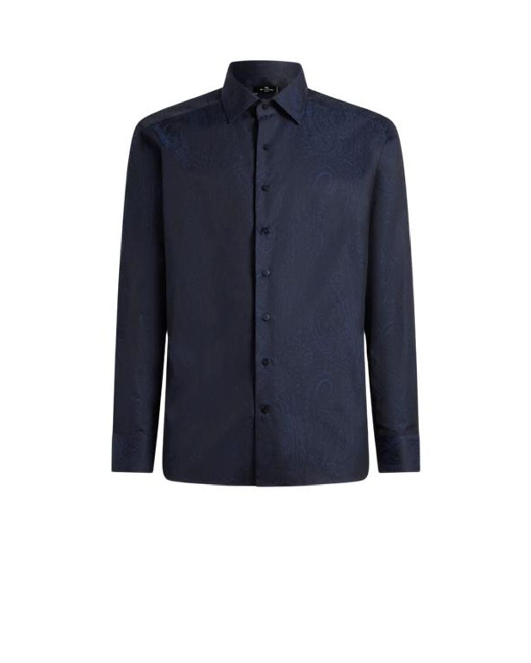 Etro Blue Cotton Jacquard Shirt for men