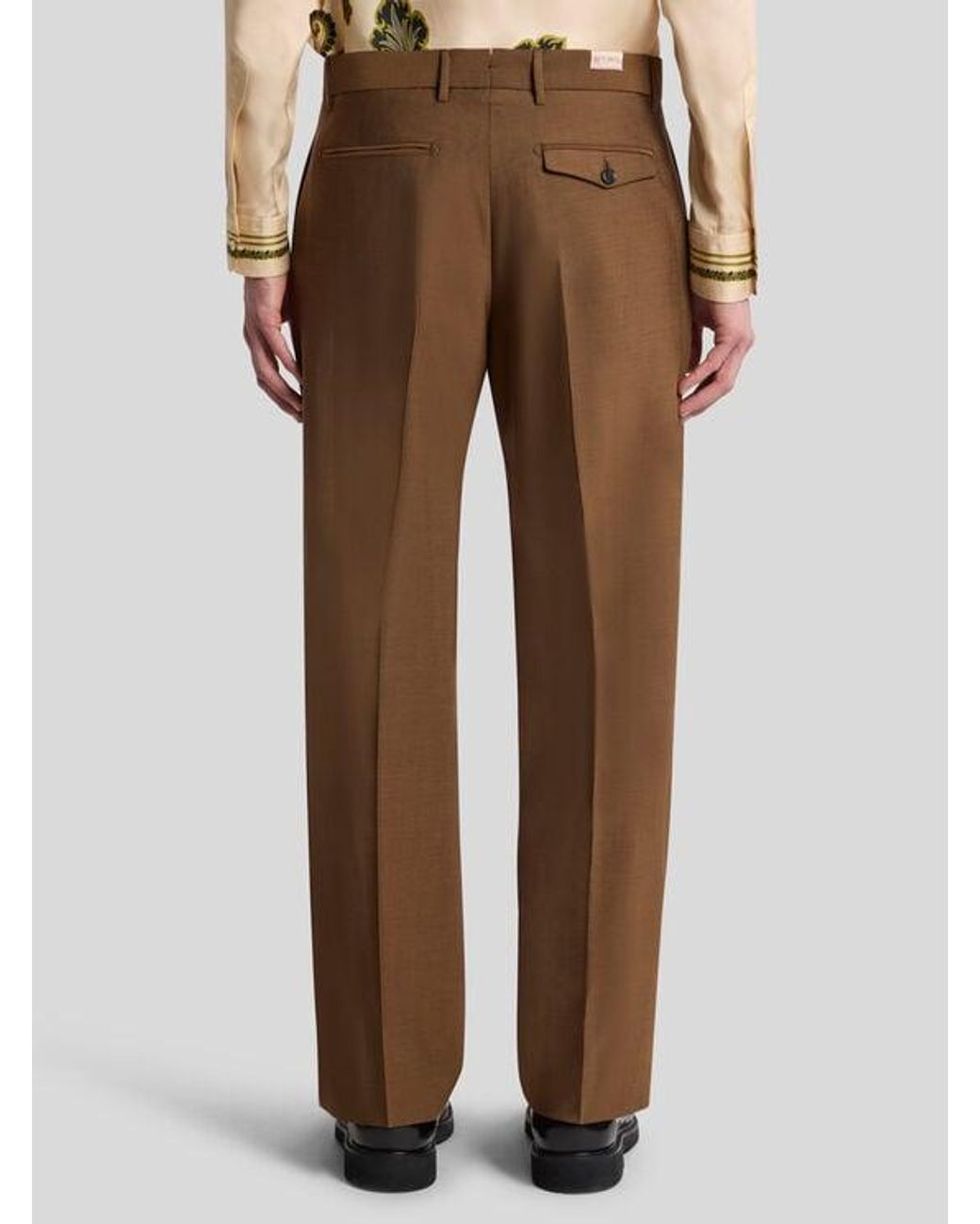 Etro Brown Wool Trousers for men