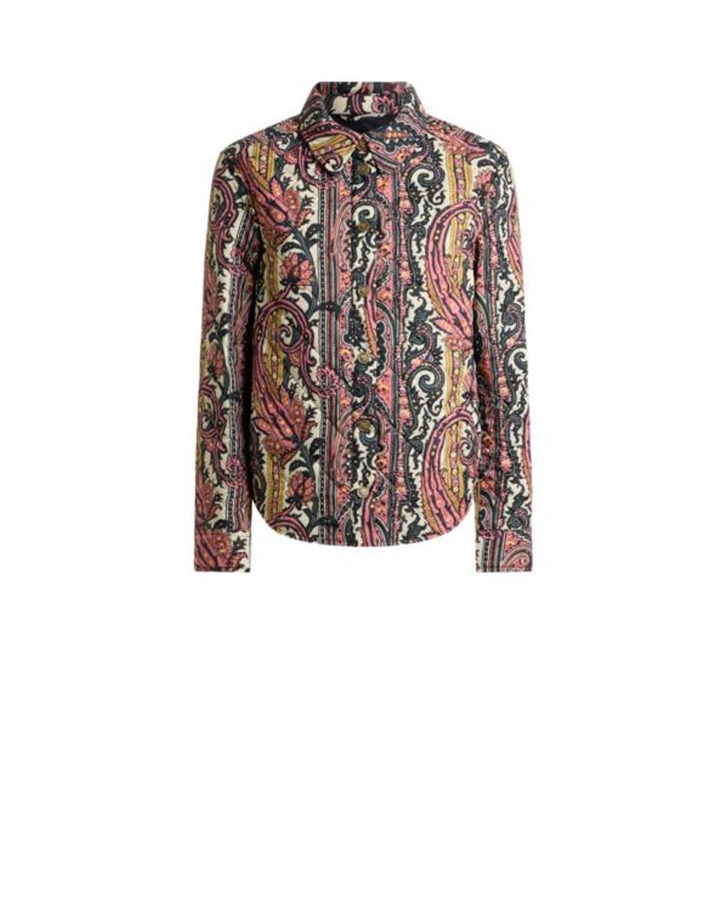 Etro Multicolor Quilted Jacket With Paisley Foliage Motif