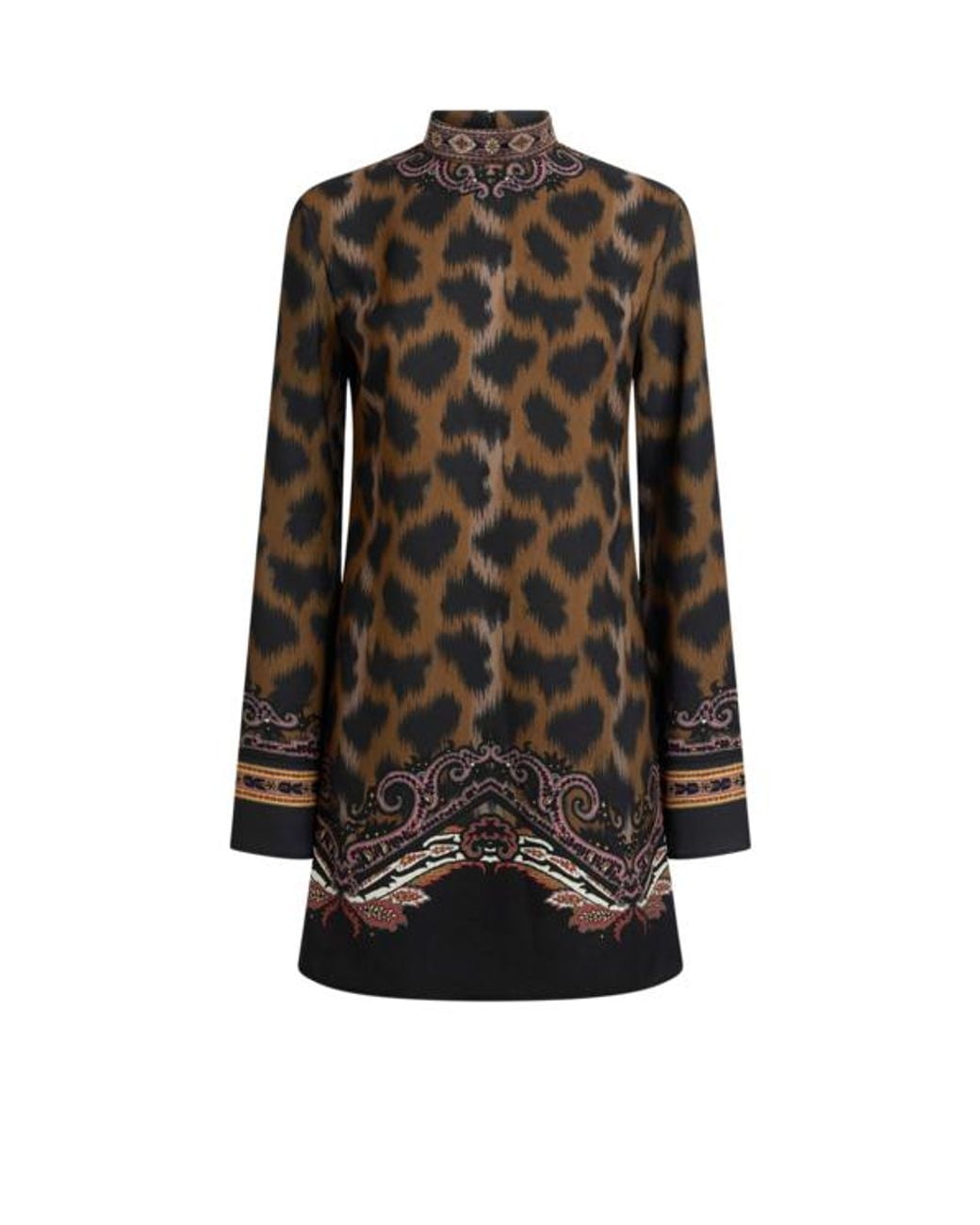 Etro Brown Mini Tunic Dress