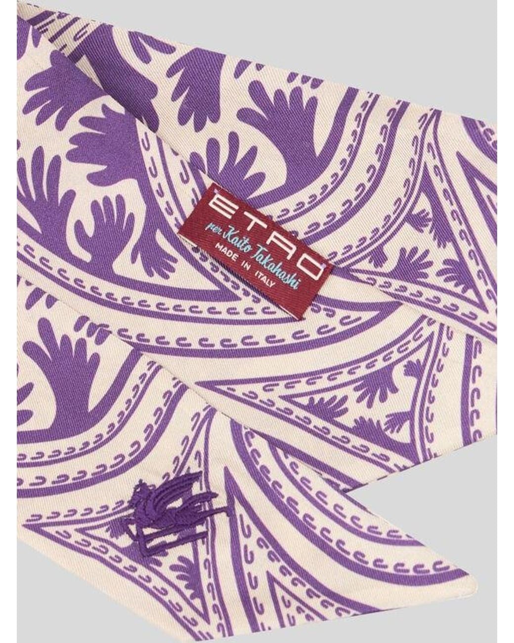 Per Kaito Takahashi Paisleyina di Etro in Purple da Uomo