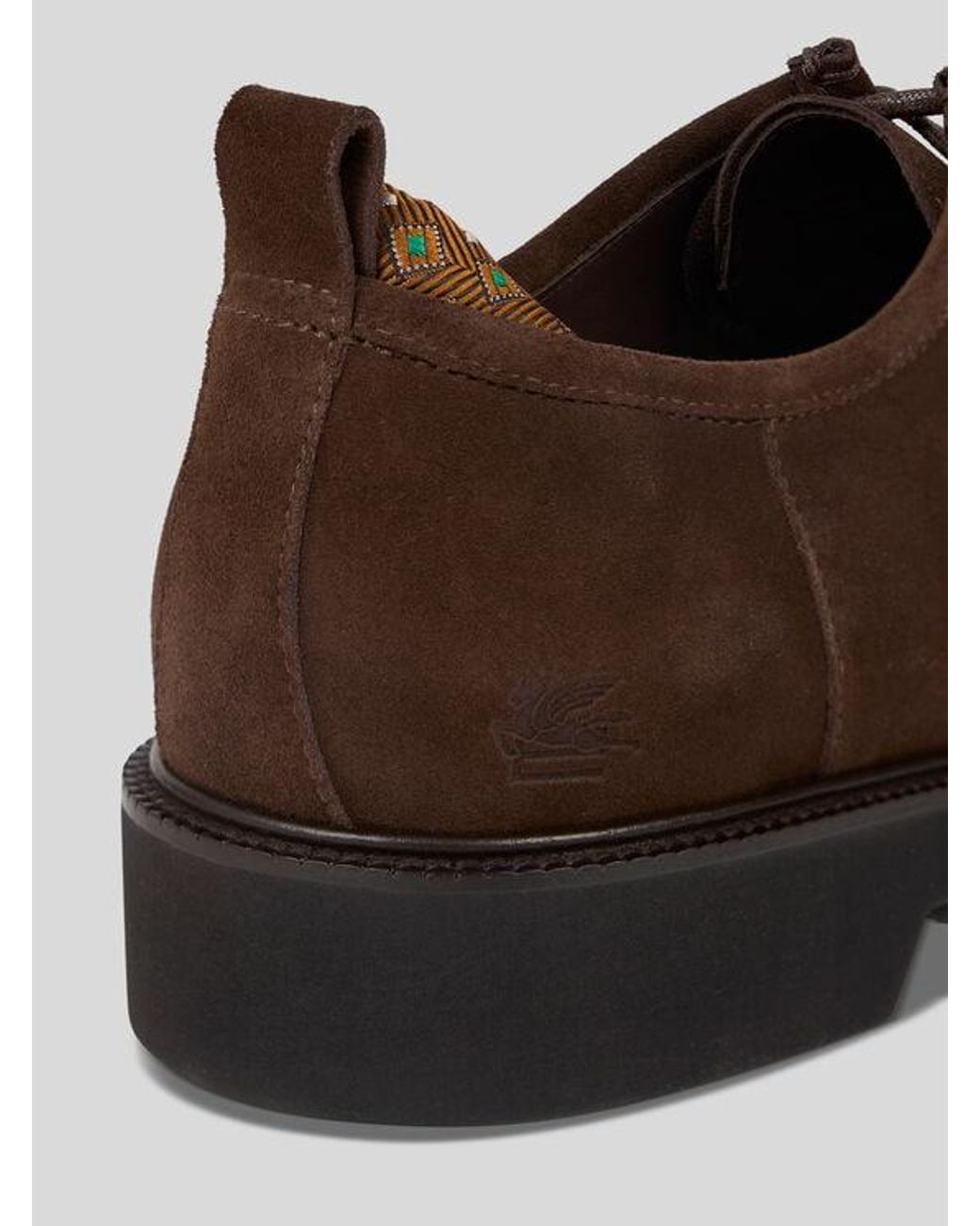 Etro Brown Suede Lace-Up Shoes for men