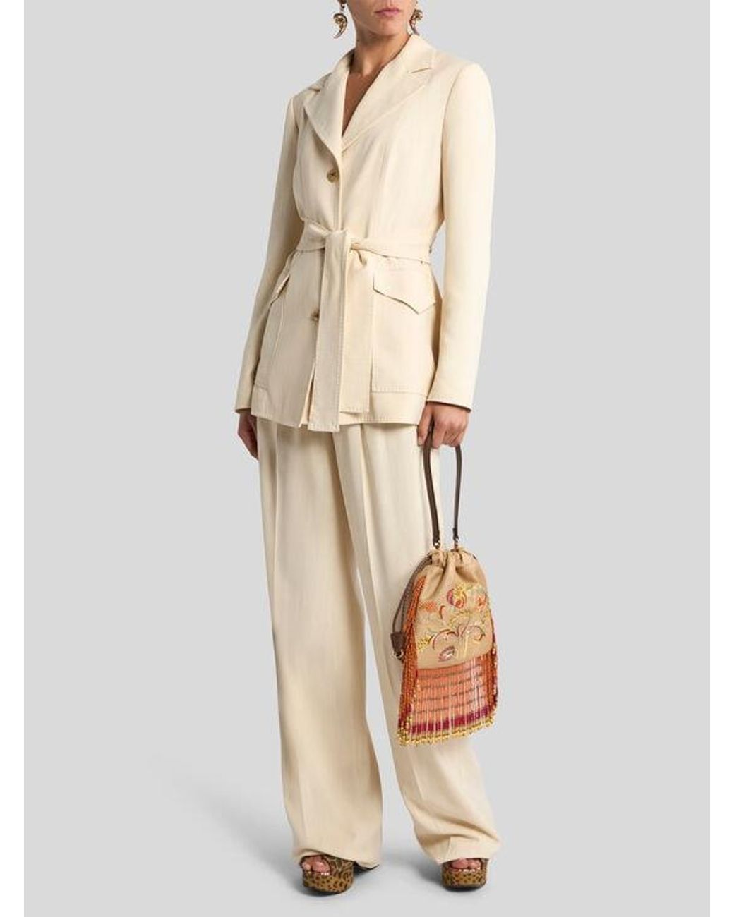 Etro Natural Field Jacket With Belt