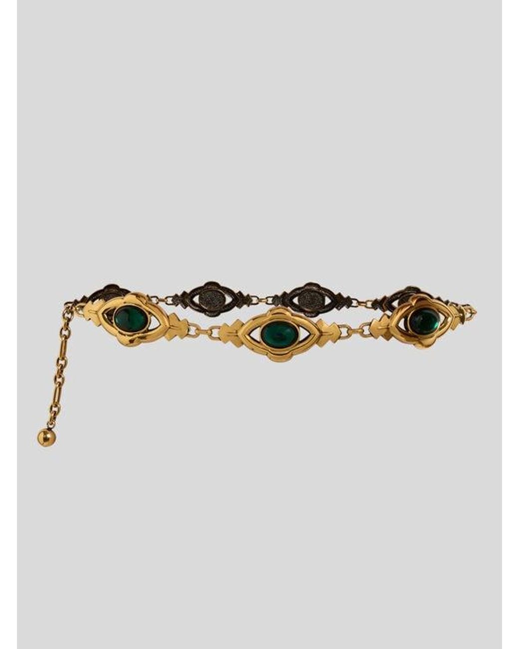 Etro Metallic Metal Belt With Cabochon Stones