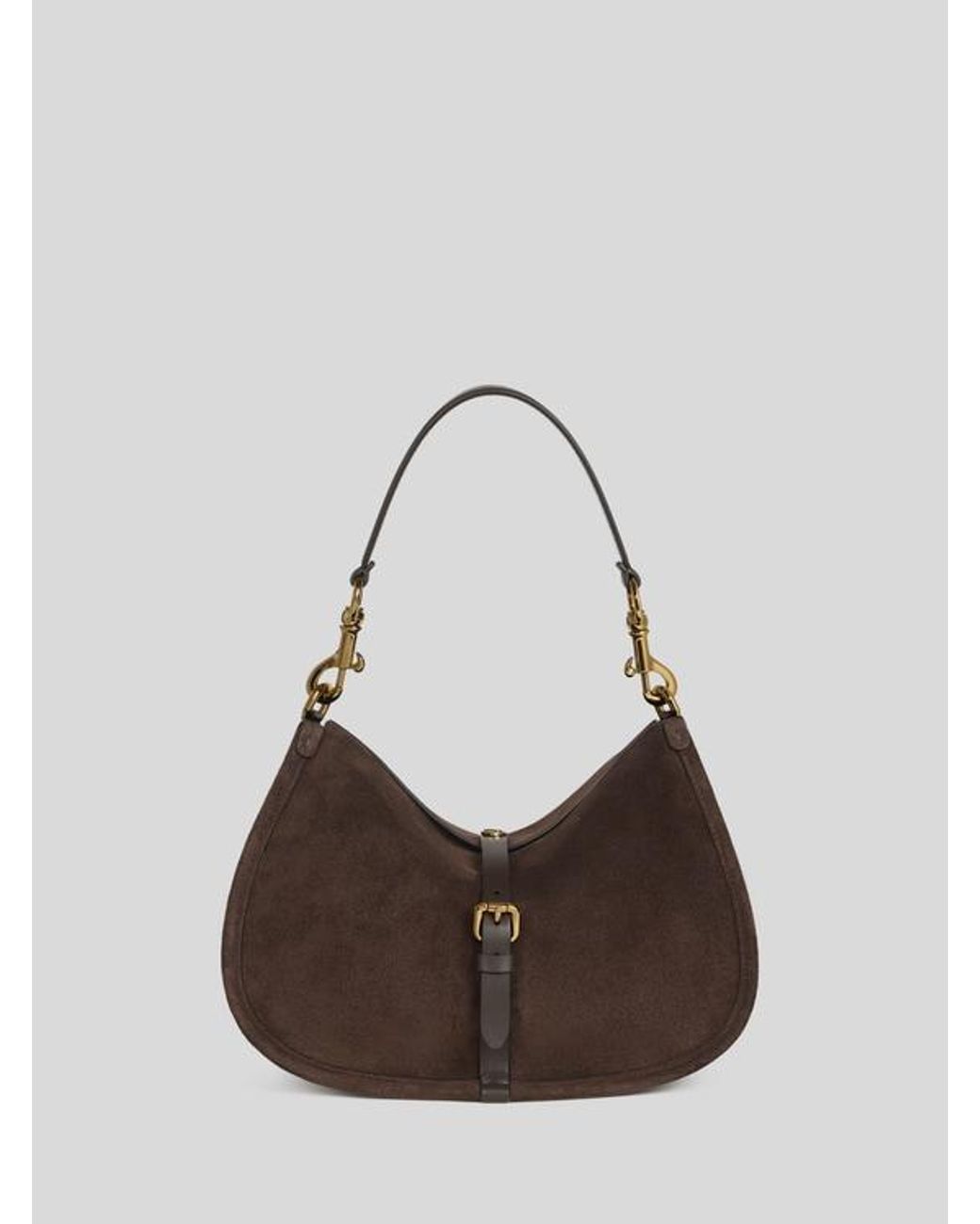 Etro Brown Medium Suede Pony Bag
