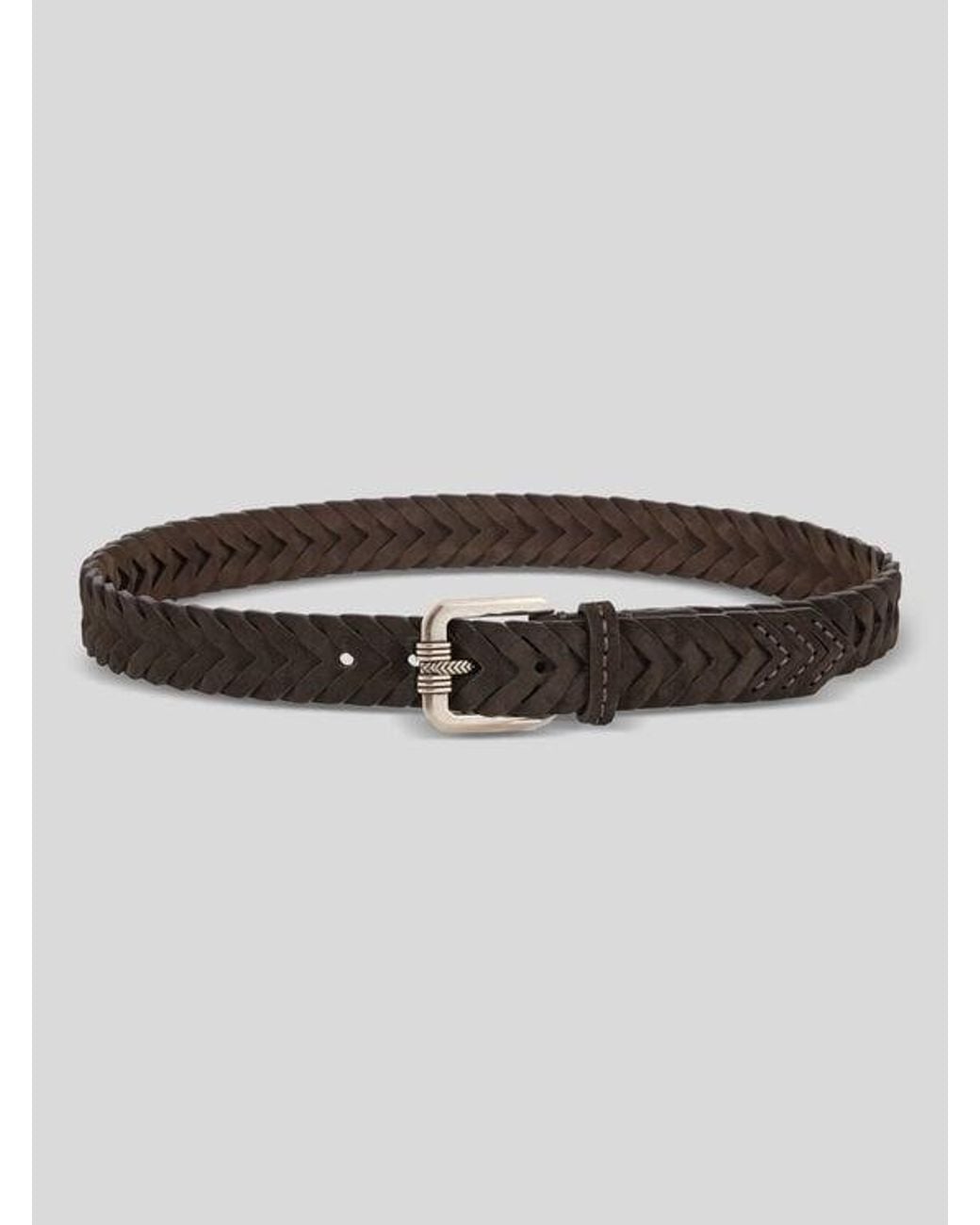 Etro Brown Woven Suede Belt for men