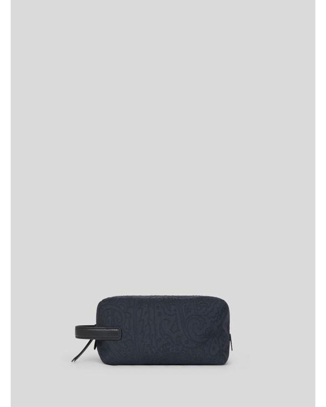 Etro Blue Small Nylon Jacquard Pouch for men