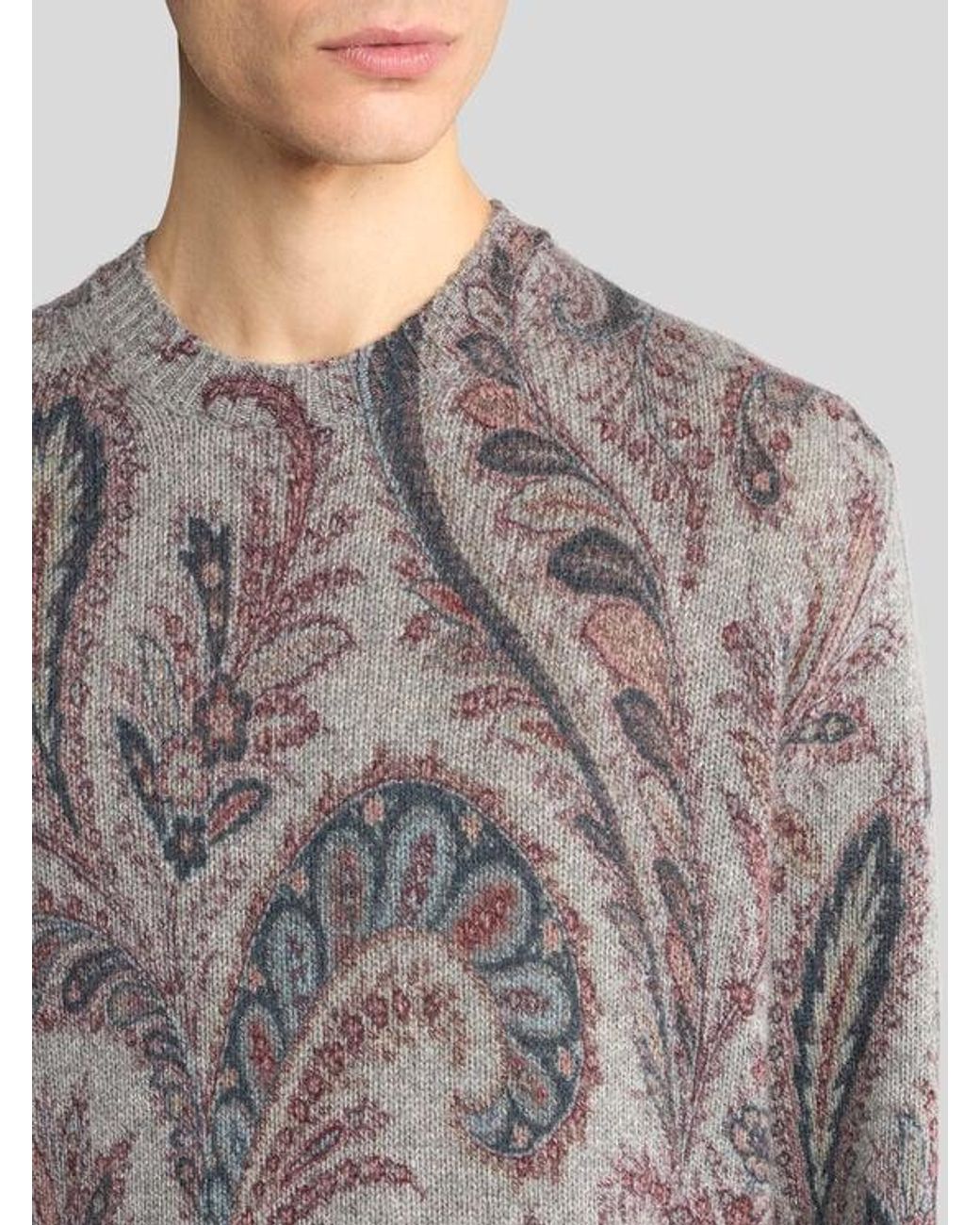 Etro Gray Cashmere Jumper for men