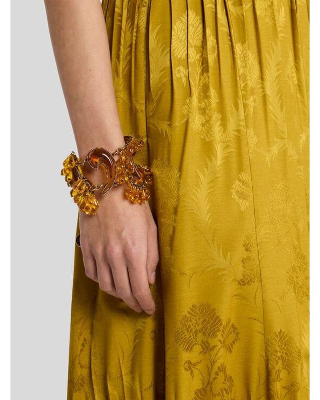 Etro White Paisley Bracelet With Droplets