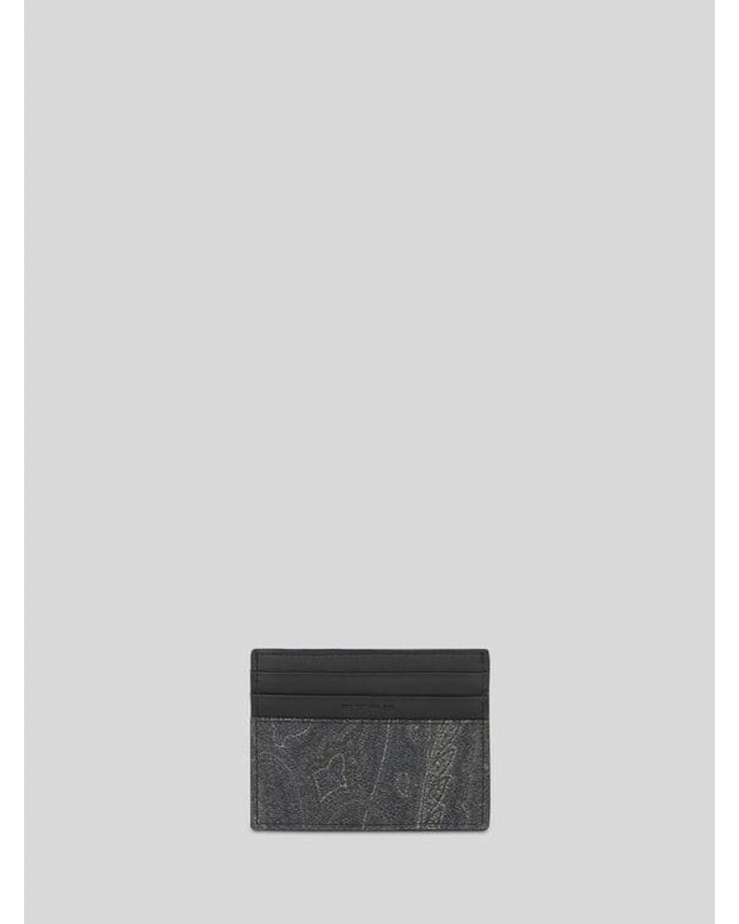 Etro White Arnica Card Holder With Pegaso Detail for men