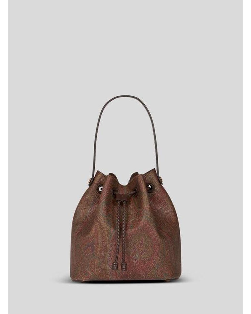 Etro Brown Small Arnica Bucket Bag