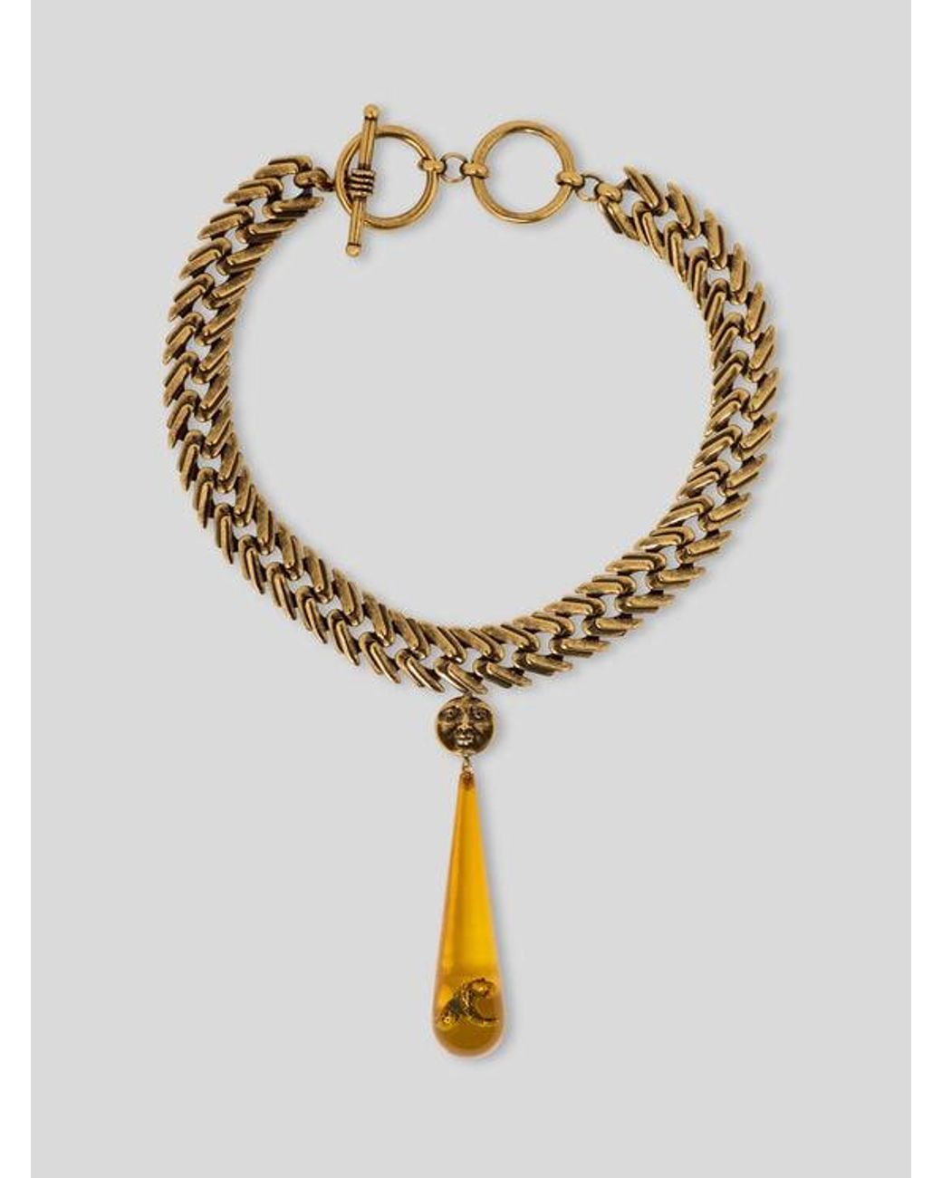 Etro Metallic Droplet And Paisley Bee Necklace