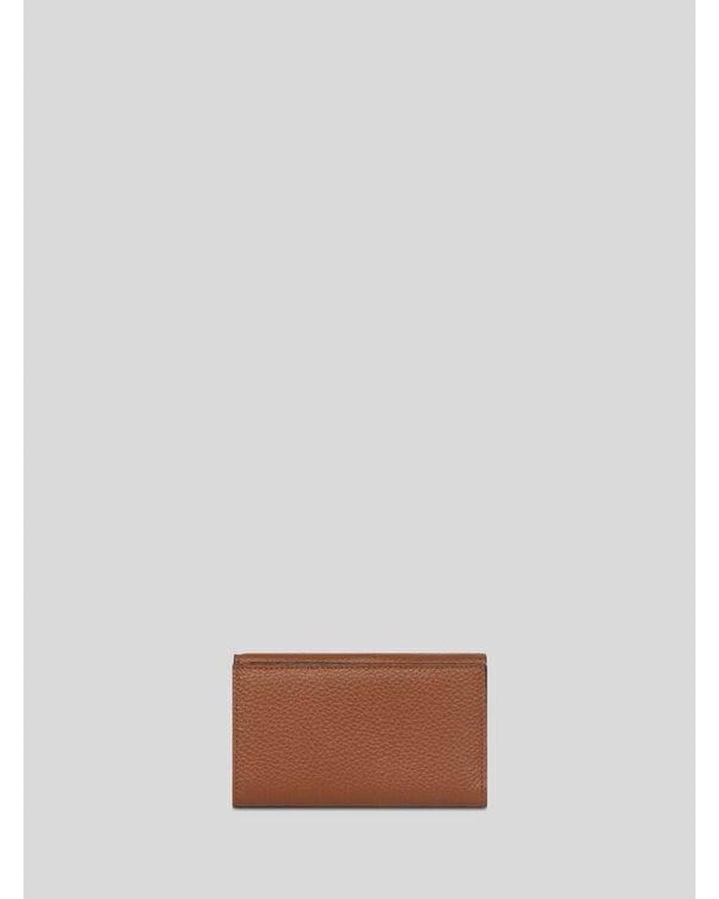 Etro Brown Hammered Leather Pony Wallet