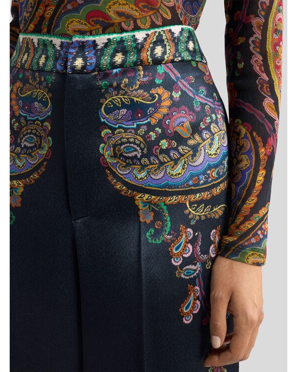 Etro Blue Wide-Leg Trousers