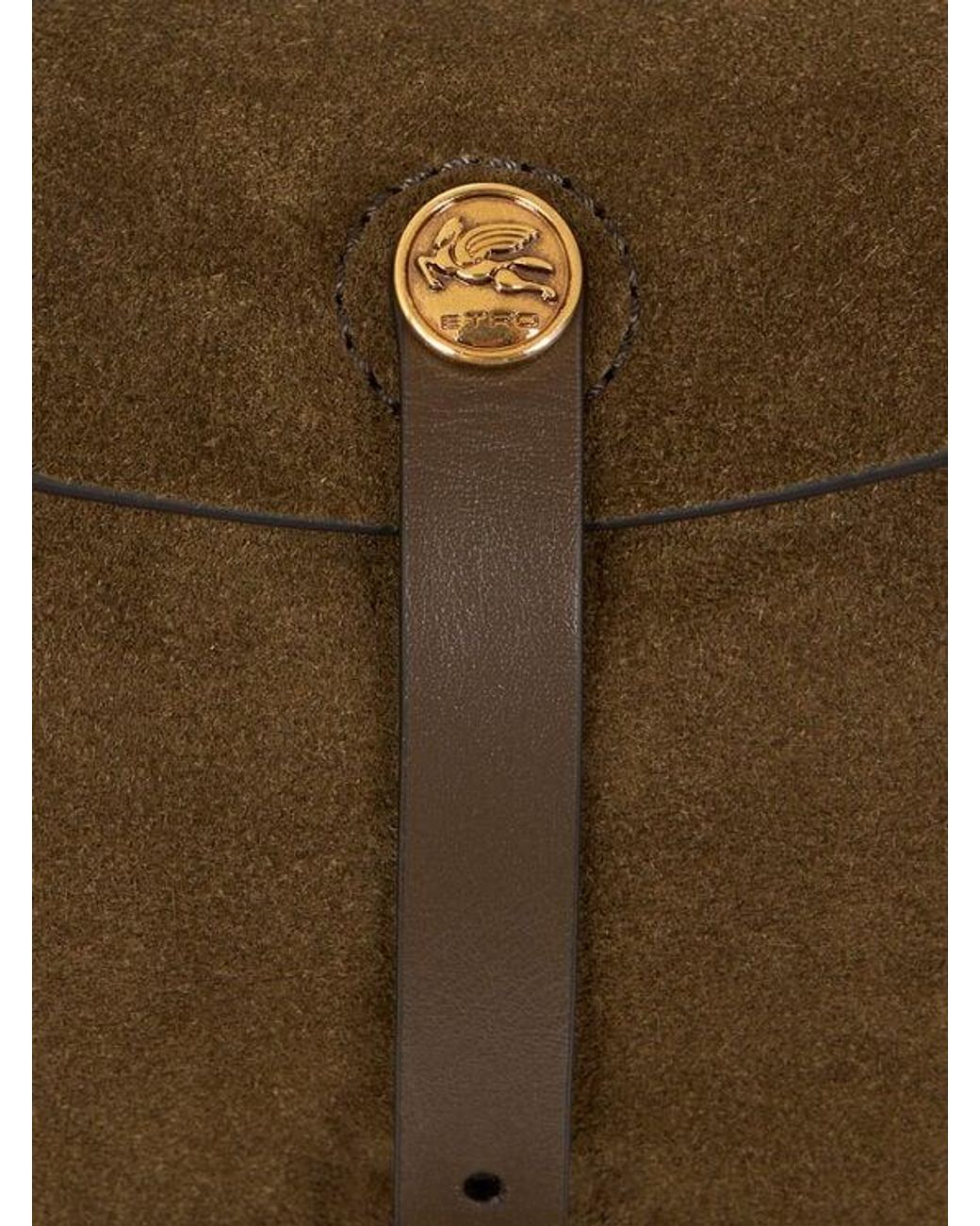 Etro Brown Medium Suede Pony Bag