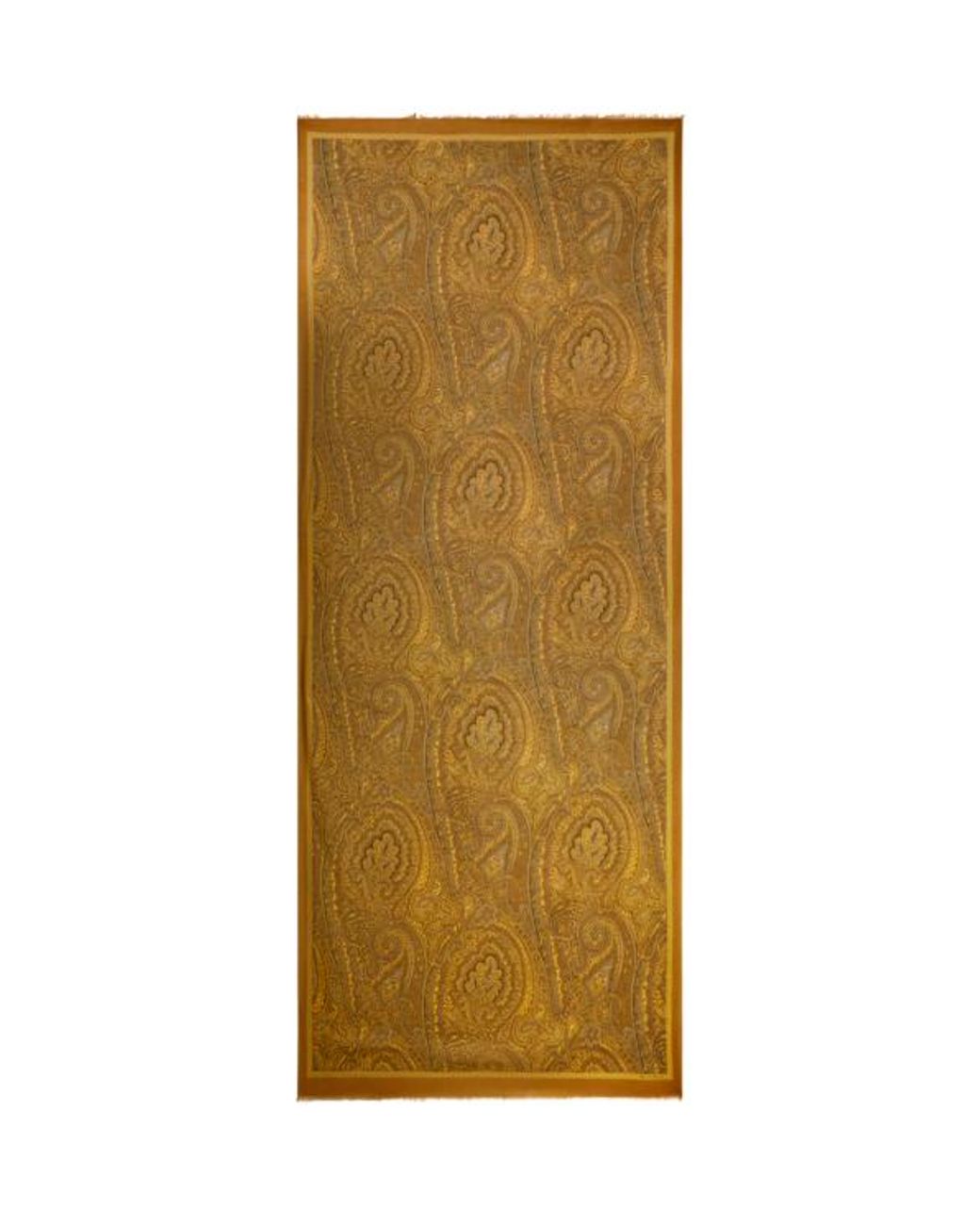 Etro Yellow Modal And Cashmere Scarf With Arnica Motif