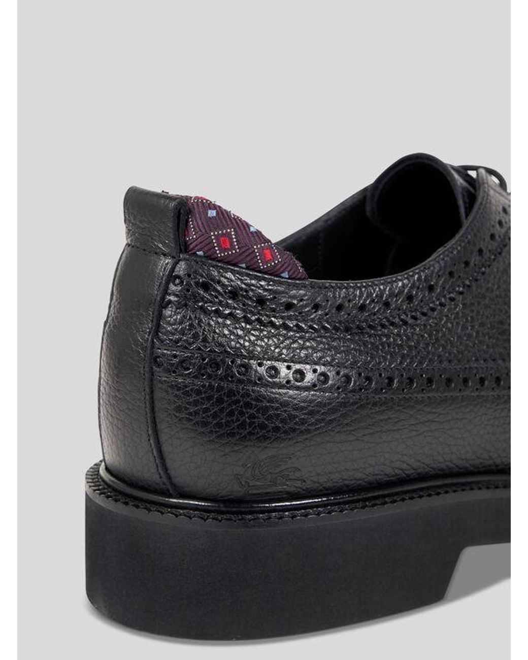 Etro Black Leather Derbies for men