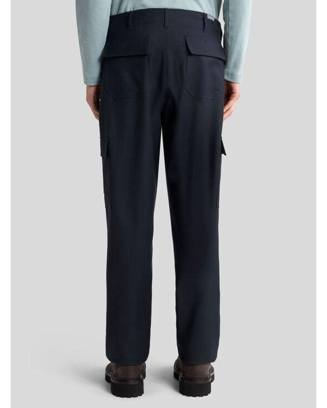 Etro Blue Wool Cargo Trousers for men