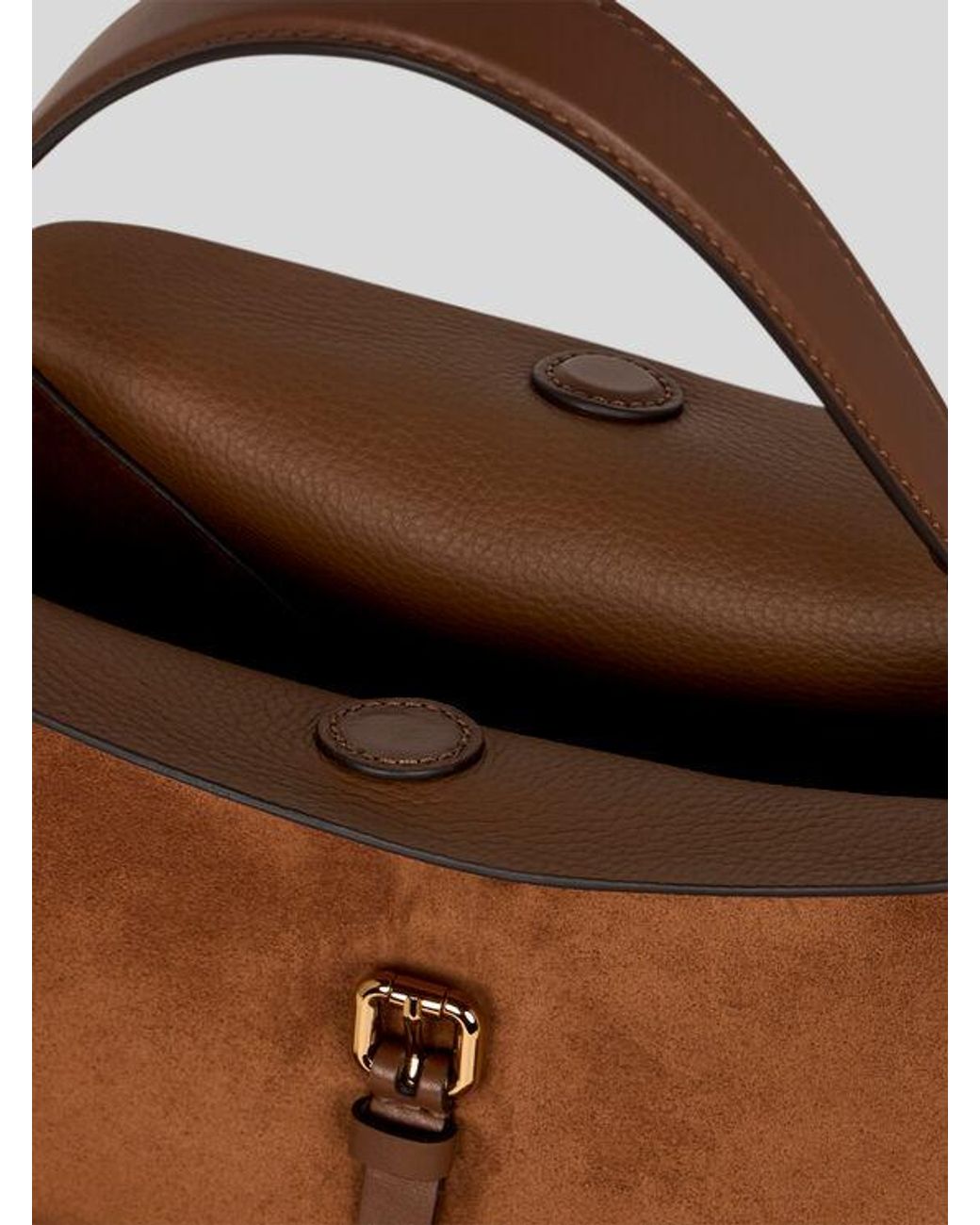Etro Brown Medium Suede Pony Bag With Fringes