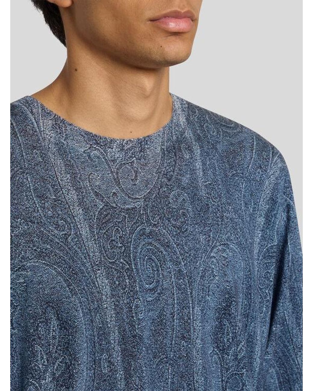 Etro Blue Paisley Sweater for men