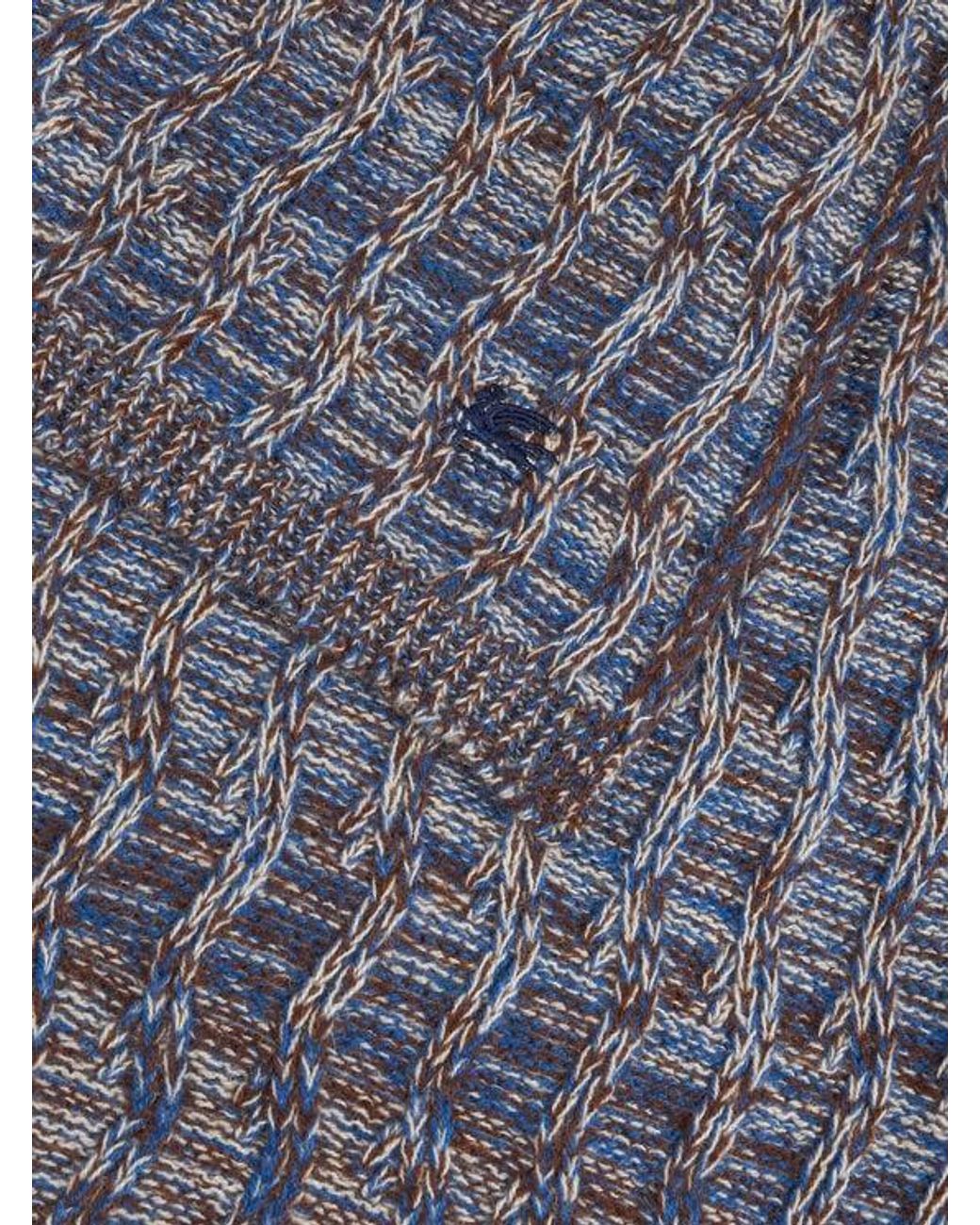 Etro Gray Cable-Knit Cashmere Scarf for men
