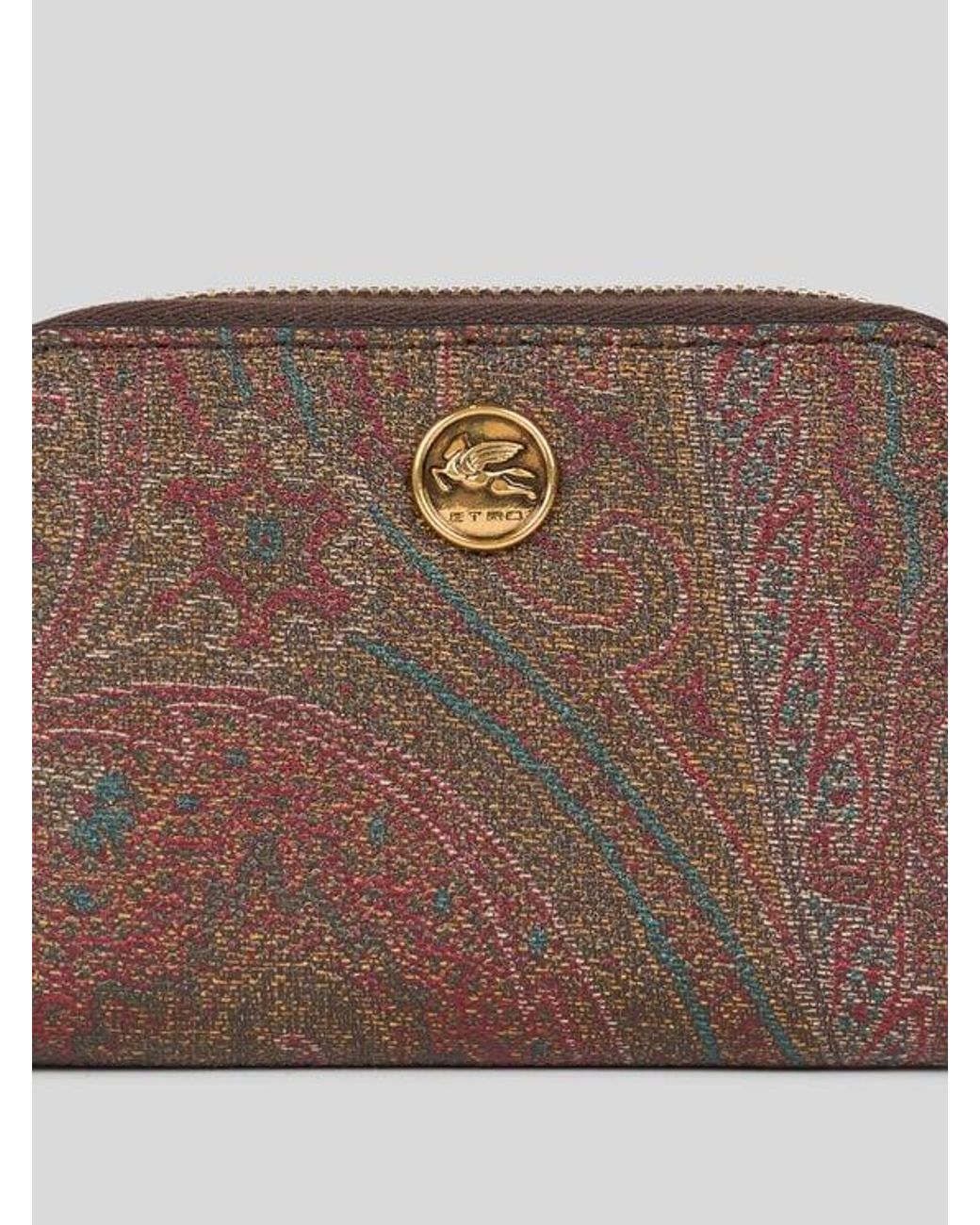 Etro Brown Arnica Zip-Around Wallet