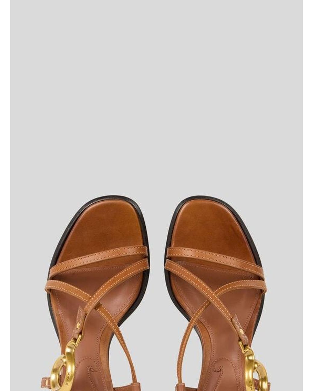 Etro Brown Sandals With Paisley Detail