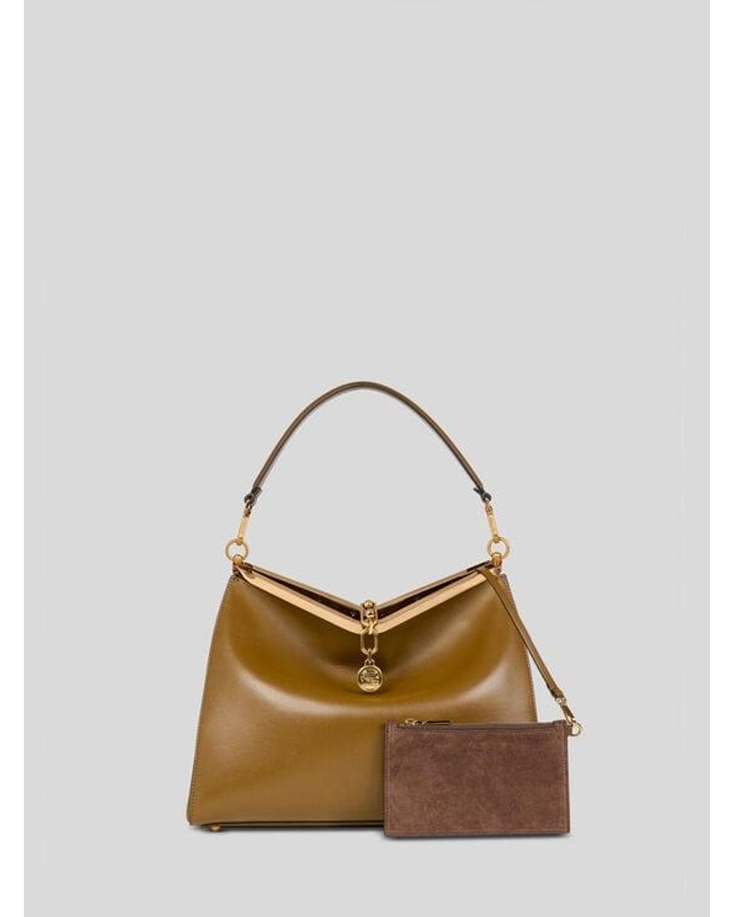 Etro Metallic Large Leather Vela Bag