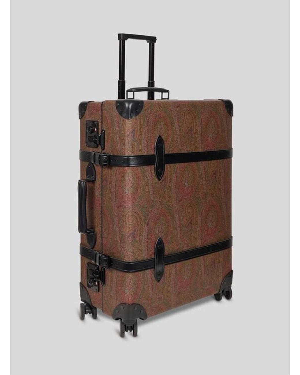 Etro Brown X Globe-Trotter Arnica And Leather Check-In Case With Buckles for men