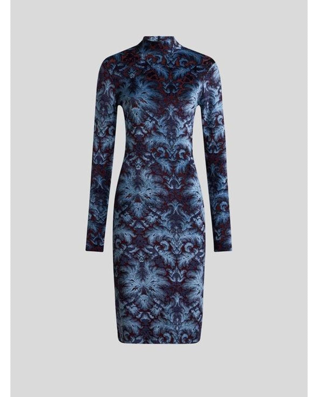 Etro Blue Chenille Jacquard Dress