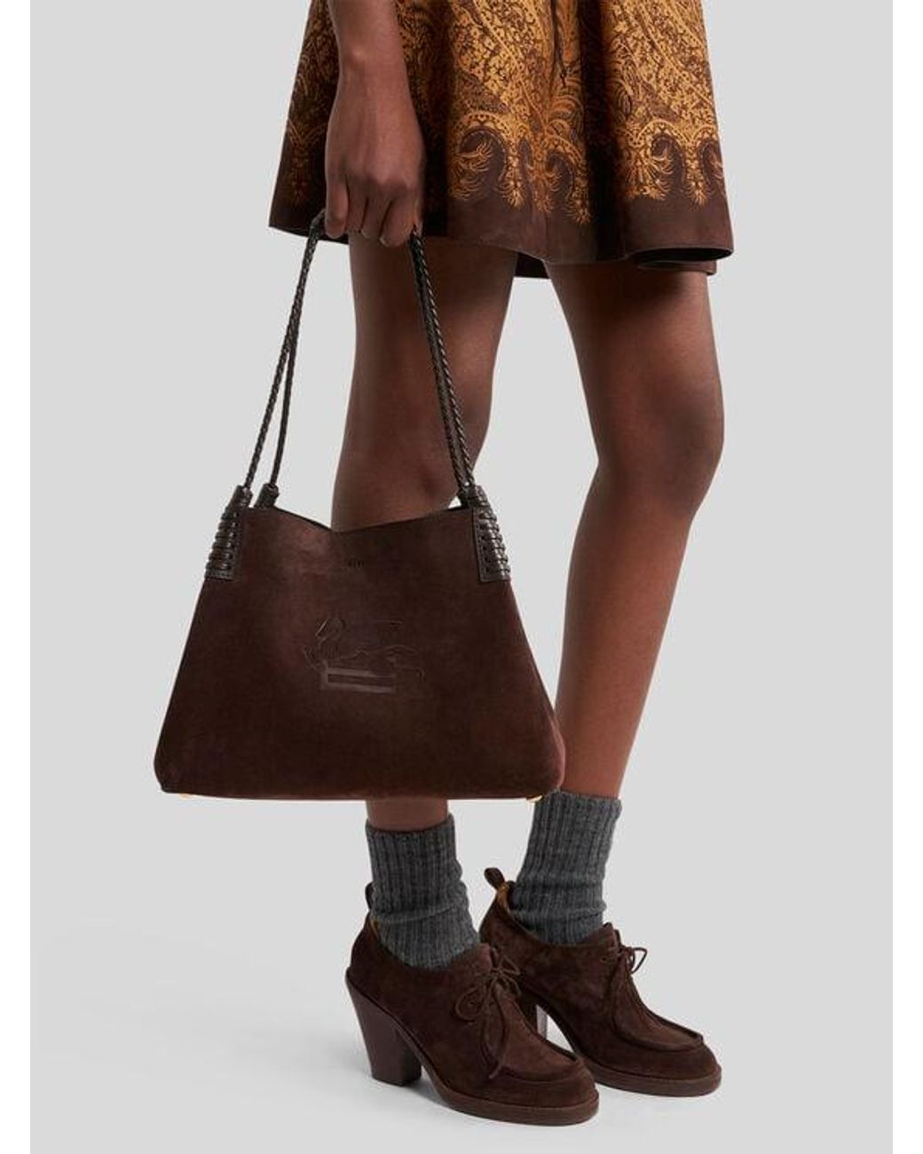 Etro Brown Medium Libra Tote Bag