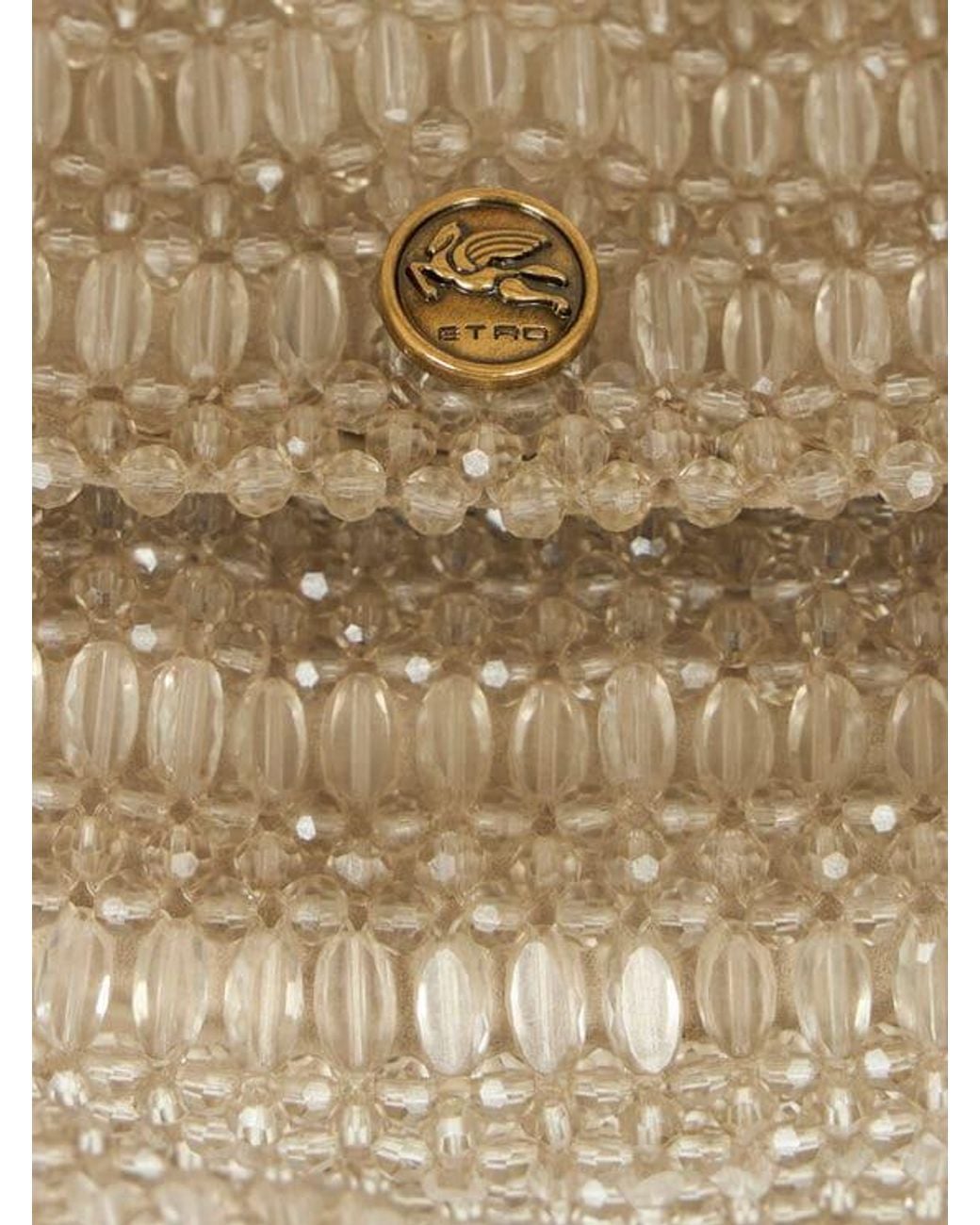 Etro Metallic Small Pony Bag With Embroidered Beads