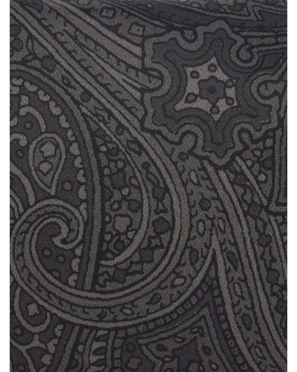 Etro Gray Small Nylon Pouch With Handle And Arnica Motif for men