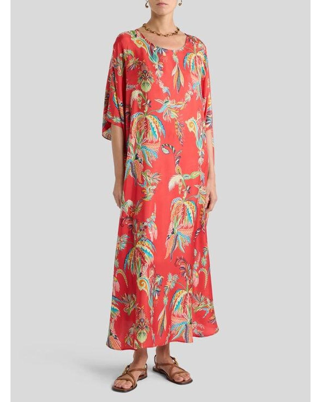 Etro Red Long Tunic Dress