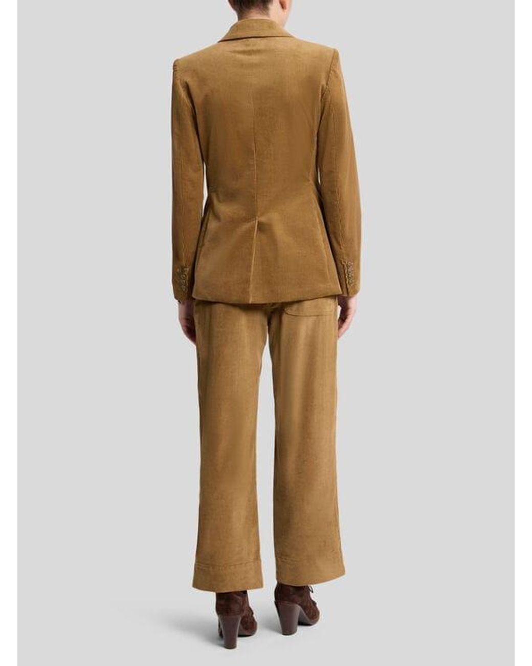 Etro Natural Double-Breasted Corduroy Velvet Jacket