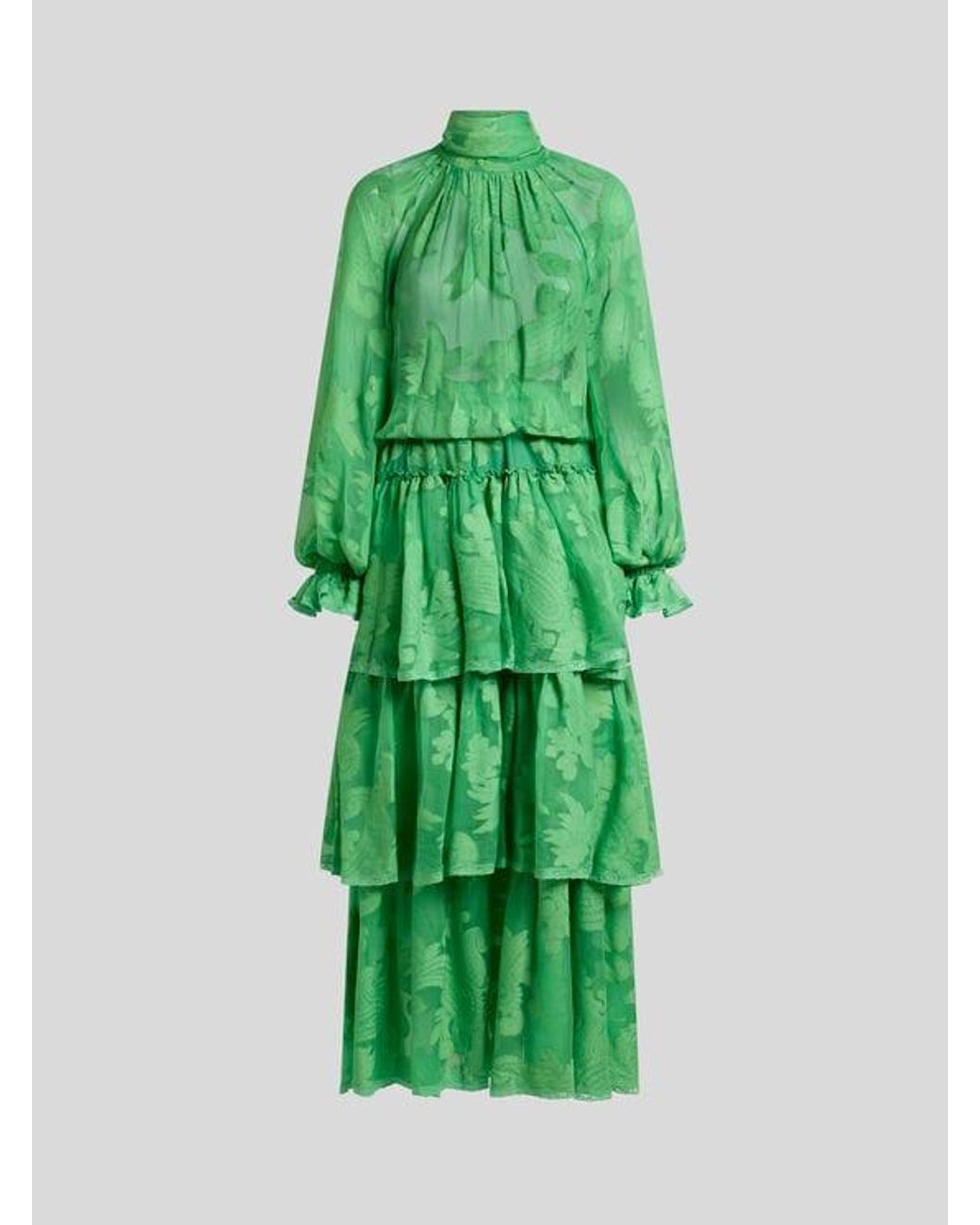 Etro Green Long Dress