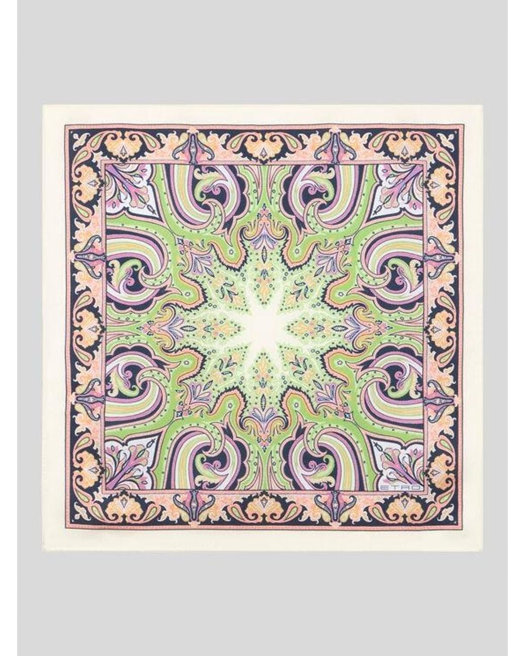 Etro Multicolor Patterned Silk Pocket Square for men