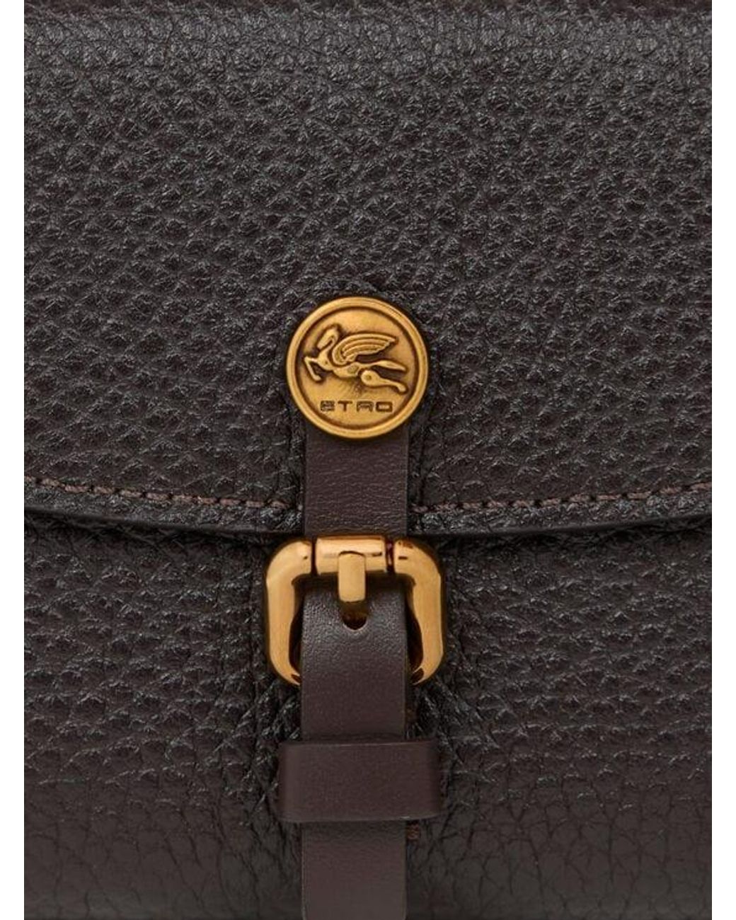 Etro White Hammered Leather Pony Wallet