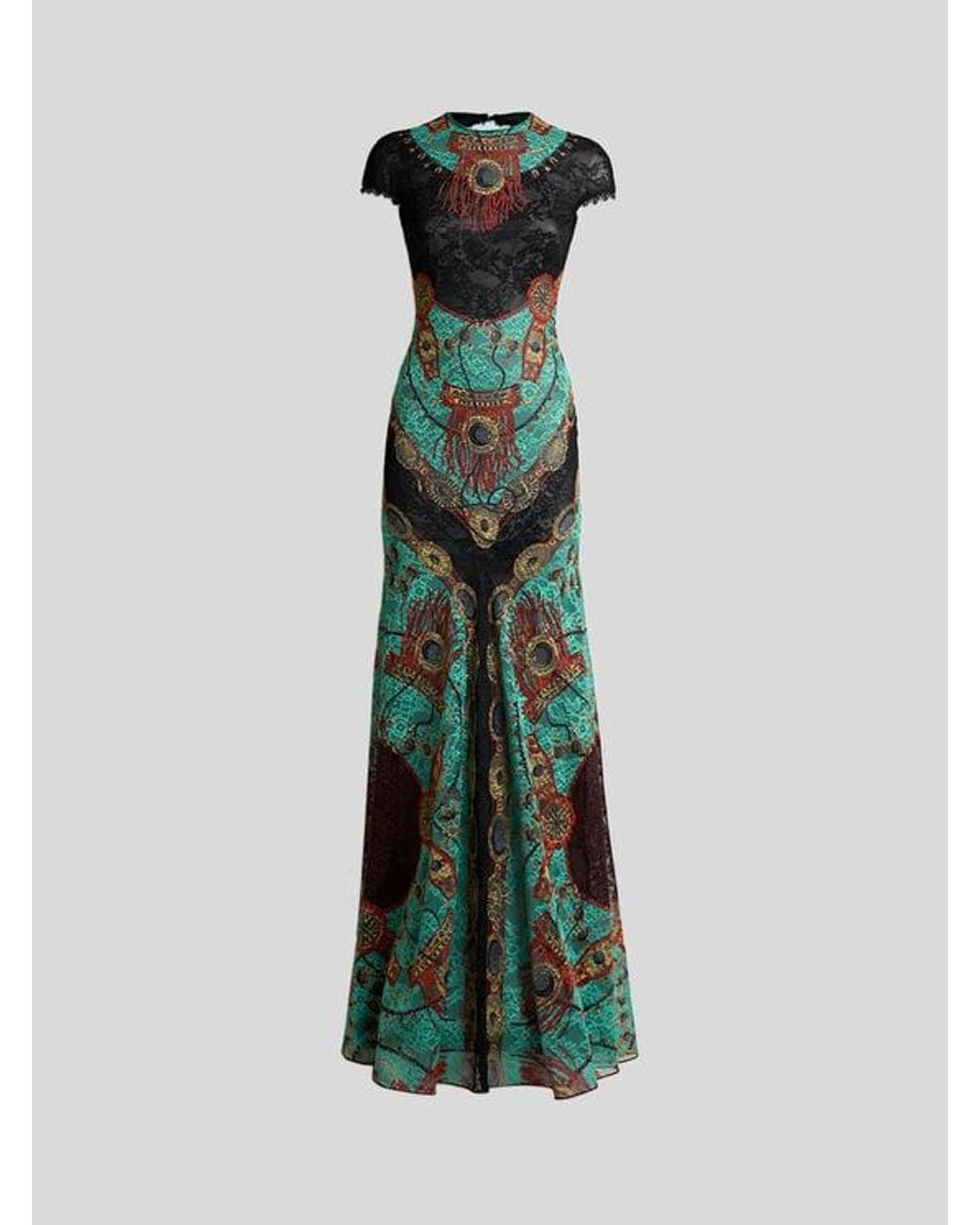 Etro Green Long Dress